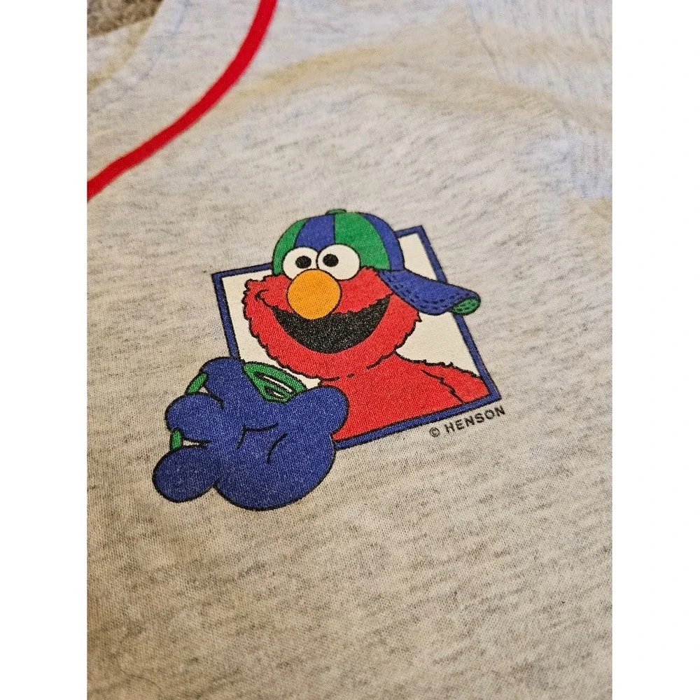Vintage Sesame Street Elmo Baseball Jersey and Pants Set Gray Red Blue 4T USA